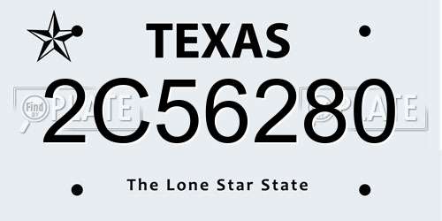 2C56280 Texas License Plate