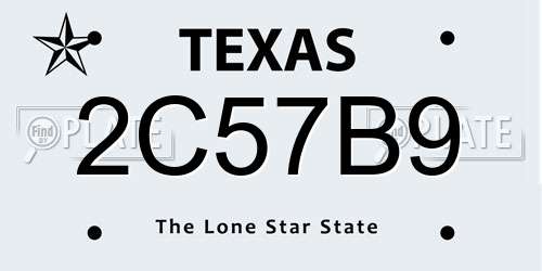 2C57B9 Texas License Plate