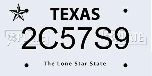 2C57S9 Texas License Plate