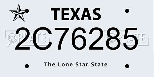 2C76285 Texas License Plate