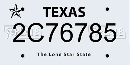 2C76785 Texas License Plate
