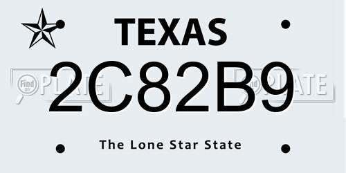 2C82B9 Texas License Plate
