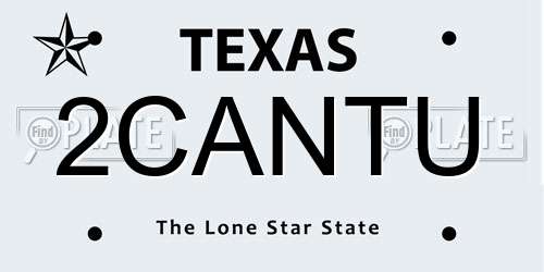 2CANTU Texas License Plate