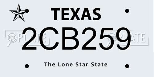 2CB259 Texas License Plate