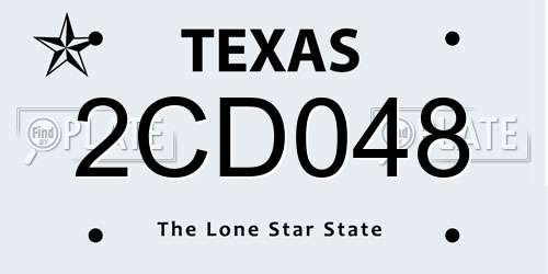 2CD048 Texas License Plate