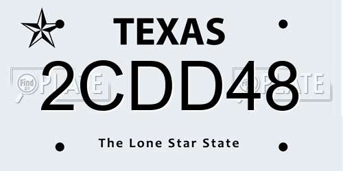 2CDD48 Texas License Plate