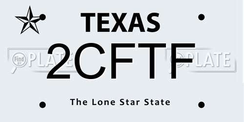 2CFTF Texas License Plate