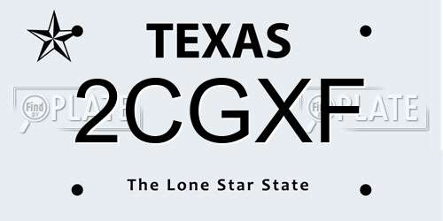 2CGXF Texas License Plate