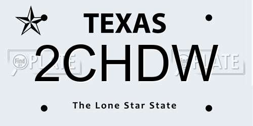 2CHDW Texas License Plate