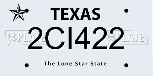 2CI422 Texas License Plate
