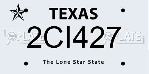 2CI427 Texas License Plate