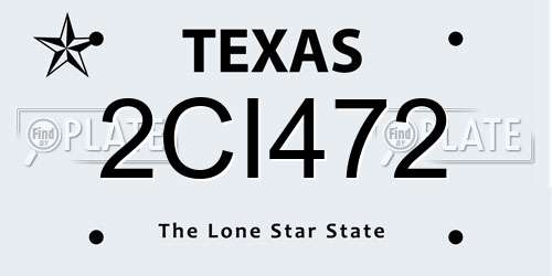 2CI472 Texas License Plate