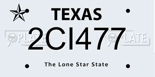 2CI477 Texas License Plate