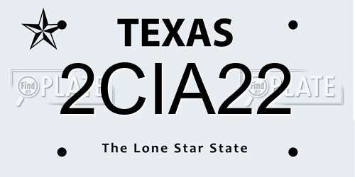2CIA22 Texas License Plate