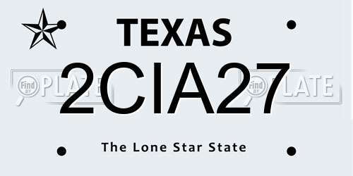 2CIA27 Texas License Plate