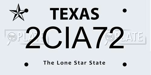 2CIA72 Texas License Plate