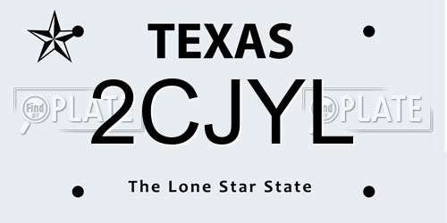 2CJYL Texas License Plate