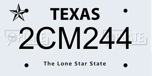 2CM244 Texas License Plate