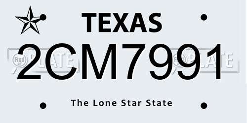 2CM7991 Texas License Plate