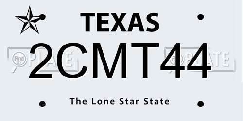 2CMT44 Texas License Plate