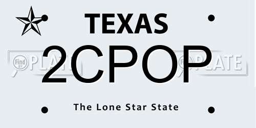 2CPOP Texas License Plate