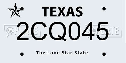 2CQ045 Texas License Plate