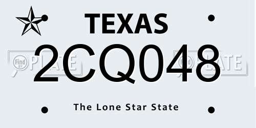 2CQ048 Texas License Plate