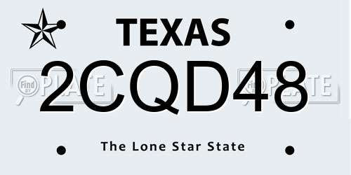 2CQD48 Texas License Plate