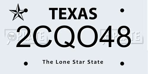 2CQO48 Texas License Plate