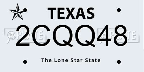 2CQQ48 Texas License Plate