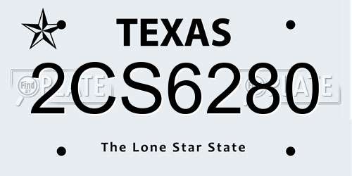 2CS6280 Texas License Plate