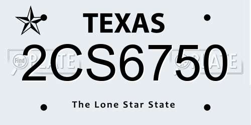 2CS6750 Texas License Plate
