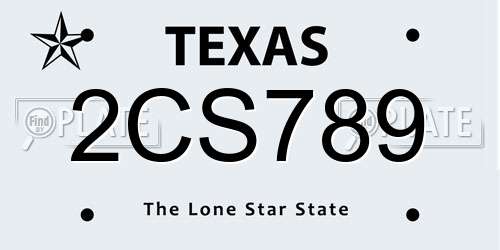2CS789 Texas License Plate