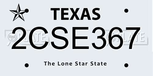 2CSE367 Texas License Plate