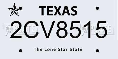 2CV8515 Texas License Plate