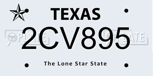 2CV895 Texas License Plate