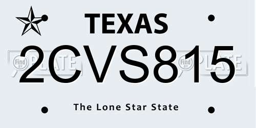 2CVS815 Texas License Plate
