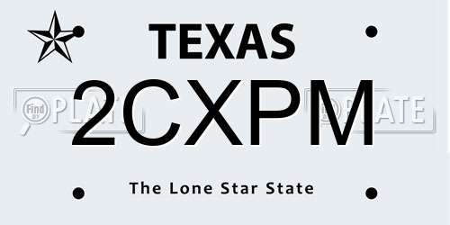 2CXPM Texas License Plate