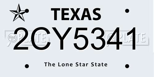 2CY5341 Texas License Plate