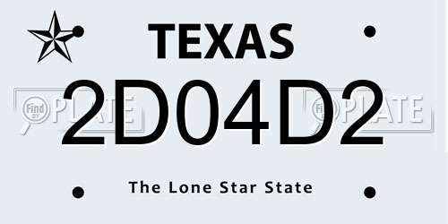 2D04D2 Texas License Plate