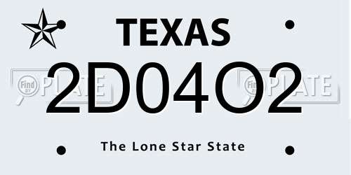 2D04O2 Texas License Plate