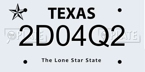 2D04Q2 Texas License Plate