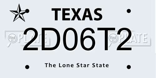 2D06T2 Texas License Plate