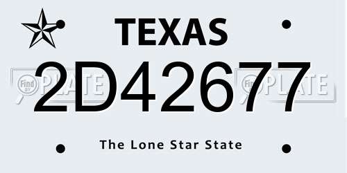 2D42677 Texas License Plate