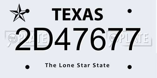 2D47677 Texas License Plate