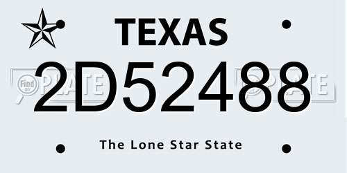 2D52488 Texas License Plate
