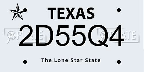2D55Q4 Texas License Plate