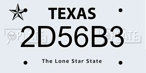 2D56B3 Texas License Plate