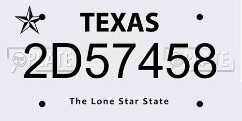 2D57458 Texas License Plate