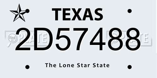 2D57488 Texas License Plate